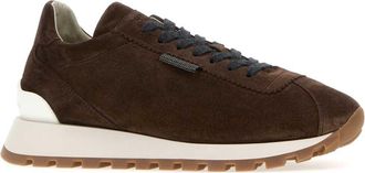 Brunello Cucinelli Womens Brown Suede Sneakers Espresso