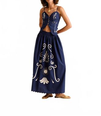 Carolina K Larissa Maxi Skirt In Poseidon