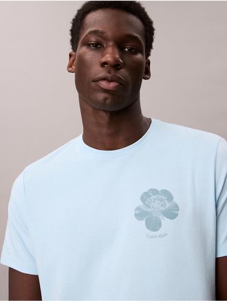 Calvin Klein Jeans Calvin Klein Mens Flower Logo Graphic - Blue - 2XL