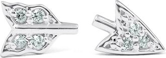 Pompeii3 14k White Gold Arrow Diamond Studs Womens Dainty Fashion Earrings