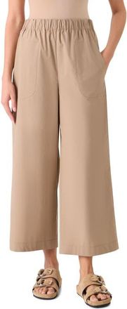 Akris Frey Wide Leg Crop Tech Pants in Beige at Nordstrom, Size 10