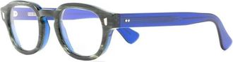 Cutler and Gross Groene Optische Bril voor Dagelijks Gebruik - Heren - Brillen - Blauw - 47 MM - Accessoires