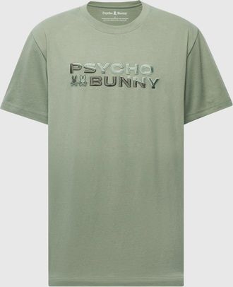Psycho Bunny Mens Berni Embroidered Wordmark Graphic Tee 313 SEA SPRAY / XXXL