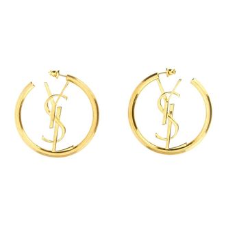 Saint Laurent Pendientes de Aro Cassandre - Accessories - Mujer - Amarillo - ONE SIZE