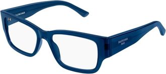 Balenciaga Blauw Transparante Bril Bb 0371O Stijl - Heren - Brillen - Blauw - 53 MM - Accessoires