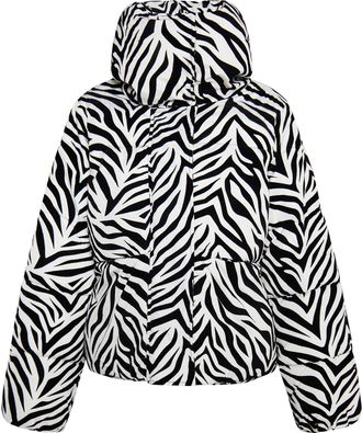 Faina Gewatteerd jack met zebraprint Dames Witte zebra