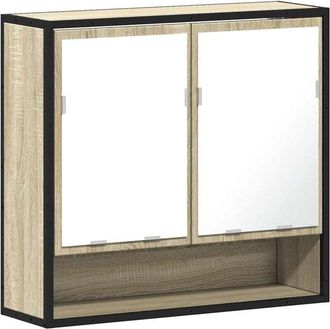 vidaXL Armario con espejo de baño madera roble sonoma 65x20x60 cm Vidaxl