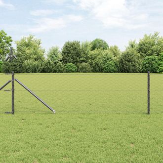 Berkfield Home Hexagon Fence Grey 0.6x100 m Steel