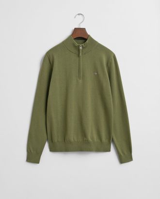 GANT Teens Shield Cotton Half-Zip Sweater (158/164) OLIVE GREEN