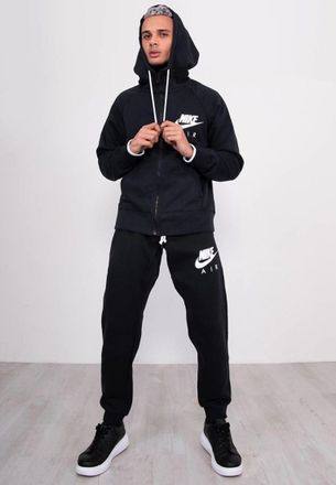 Nike Air Mens Zip Up Tracksuit in Black Fleece - Size X-Large