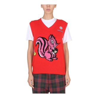 Cormio Nicole Vest - female - Cormio - V-neck Knitwear - Red - S - Knitwear