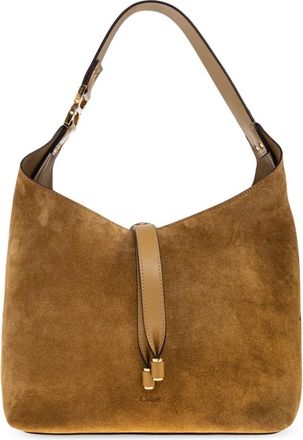 Chloé Tassen, Dames, Beige, ONE Size, Leer, Schoudertas Marcie Klein