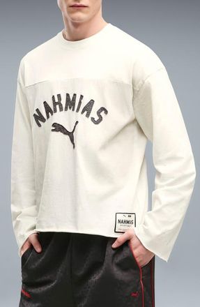 Puma x NAHMIAS Long Sleeve Cotton Graphic T-Shirt in Warm White at Nordstrom, Size Xx-Large