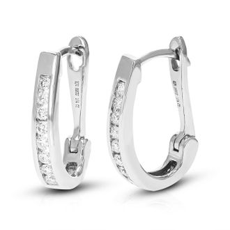Vir Jewels 1/4 cttw Lab Grown Diamond Hoops Earrings in Sterling Silver With Latch Backs For Women