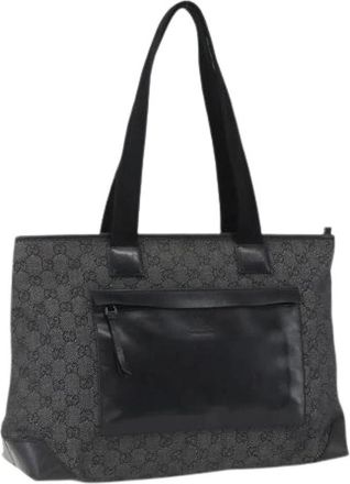 Gucci Pre-owned Tote Bags, female, Black, Size: ONE SIZE Pre-owned Canvas Tote Bag