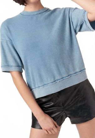 Bloomingdale's Sage Burnout Thermal Tee In B/o Alpine Blue