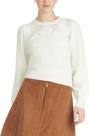 Draper James Scalloped Crewneck Sweater