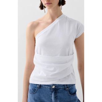 Scalpers Asy Drapped Tee in White at Nordstrom, Size Medium Eu
