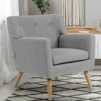 IDMarket Idmarket - Sill&oacute;n Escandinavo Liv En Tejido Gris Jaspeado