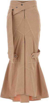 Blumarine Midi Denim Rok - Dames - Midirokken - Beige - S - Denim - Rokken