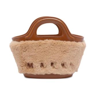 Marni Handbags, female, Brown, Size: ONE SIZE Shearling Tote Bag