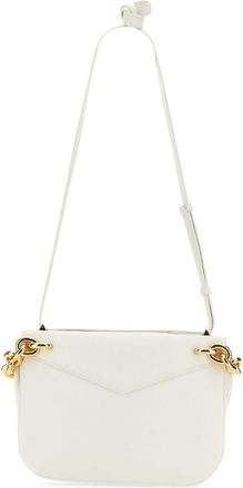 Bottega Veneta Womens Leather Shoulder Bag Mount White