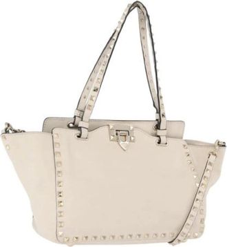 Valentino Pre-owned Vintage Hand Bag - Dames - Vintage Handtas - Beige - ONE Size - Leer - Vintage