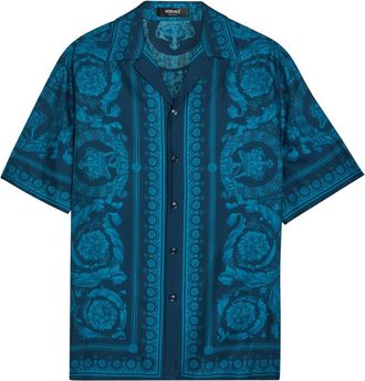 Versace Printed Silk Shirt - Blue - 52 (IT52 / XL)