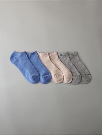 Calvin Klein Mens Basic No-Show 6-Pack Socks - Blue