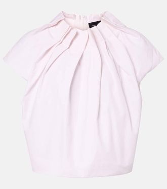 Simone Rocha Tulip gathered cotton poplin top