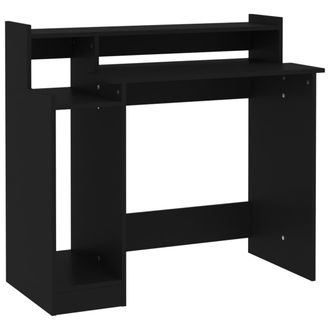 vidaXL Escritorio Con Luz Led Madera Contrachapada Negro 97x45x90 Cm Vidaxl