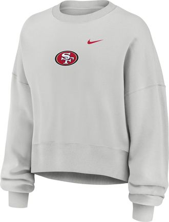Nike San Francisco 49ers Primetime Phoenix Nike Womens NFL Oversized Pullover Crew in Grey | 01D70BB9B-CSV