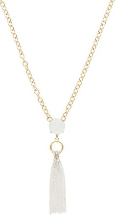 Olivia Welles Andreya Tassel Necklace in Gold /White at Nordstrom Rack