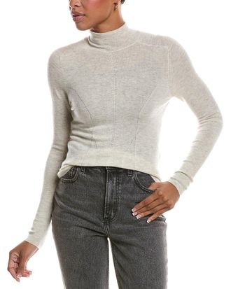Autumn Cashmere Fitted Fully Fashioned Mock Neck Cashmere Sweater