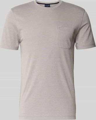 Christian Berg T-Shirt mit Rundhalsausschnitt und Brusttasche in Mittelgrau, Gr&ouml;&szlig;e 3XL