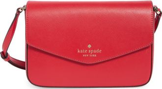 Kate Spade New York envelope flap leather crossbody bag in Cherry Rouge at Nordstrom Rack