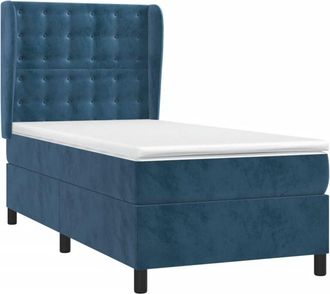 vidaXL Vidaxl - Cama Box Spring Con Colch&oacute;n Terciopelo Azul Oscuro 90x200 Cm