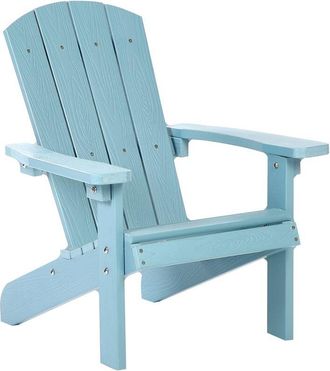Beliani Silla De Jard&iacute;n Infantil Para Ni&ntilde;os De Madera Pl&aacute;stica De Exterior Azul Claro Adirondack