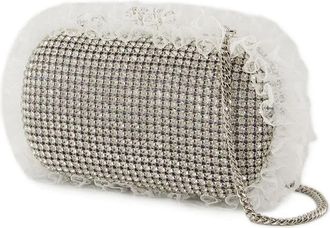 Self Portrait Clutches - Crystal Lace Detail Clutch - Synthetic - Silver - für Damen