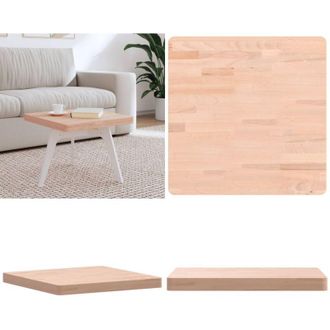 vidaXL Piano per Tavolo 50x50x4 cm Quadrato Legno Massello di Faggio - Tavolo in faggio - Piano per tavolo