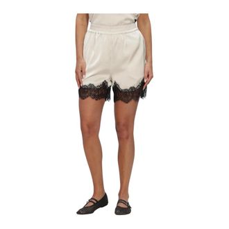 Gestuz Dames Broeken Gzlalou Hw Shorts - Dames - Nachtkleding & Lounge - Beige - Maat: S Satijn