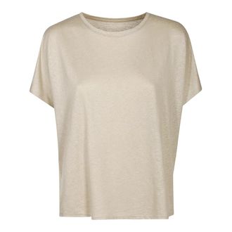 Majestic Filatures Short Sleeve White Round Neck Top