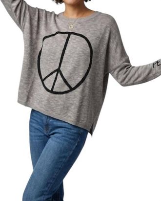 Stitchdrop Peace Lightweight Slub Knit Sweater In Portobella