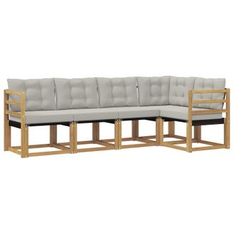 vidaXL Conjunto De Sof&aacute;s De Exterior 5 Pcs Blanco Y Gris Claro Vidaxl