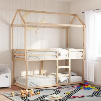 vidaXL Cama Litera Sin Colch&oacute;n Madera Maciza De Pino 90x190 Cm Vidaxl