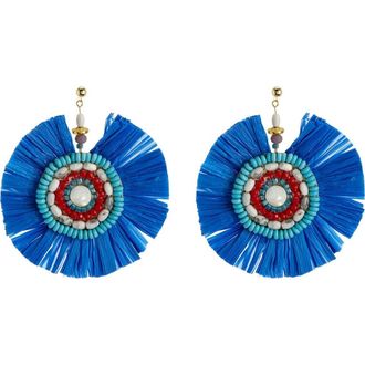 Olivia Welles Fiesta Multi-Color Raffia Earrings in Gold-Multi at Nordstrom Rack
