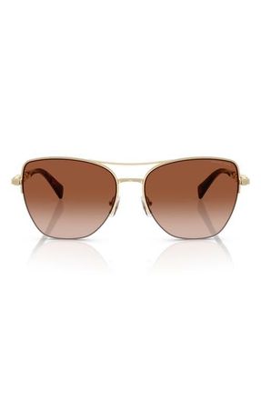 Michael Kors Dorado Beach 57mm Square Sunglasses in Gold Shiny /Dark Brown at Nordstrom