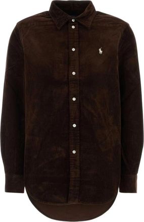 Polo Ralph Lauren Klassiek Passende Corduroy Shirt - Dames - Overhemden - Bruin - XL - Katoen - Overhemden