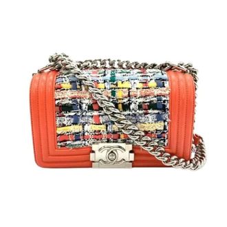 Chanel Pre-owned Boy Shoulder Bag - Dames - Pre-owned - Oranje - Maat: ONE Size Leer