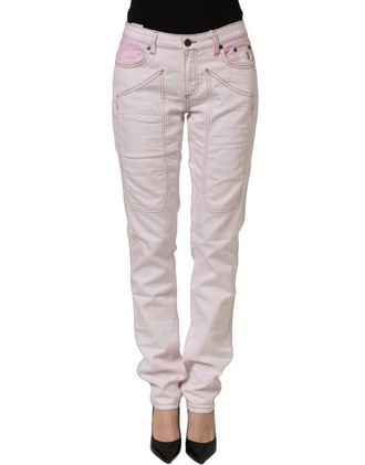 Jeckerson Jeckerson Cotton Mid Waist blue Trouser Womens Jeans (Pre-Owned)